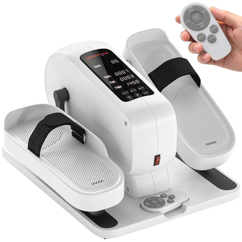SPORTNOW Mini Ellipsentrainer für Zuhause Untertisch Elektrischer Crosstrainer mit 12 Geschwindigkeiten & 7 Widerstand