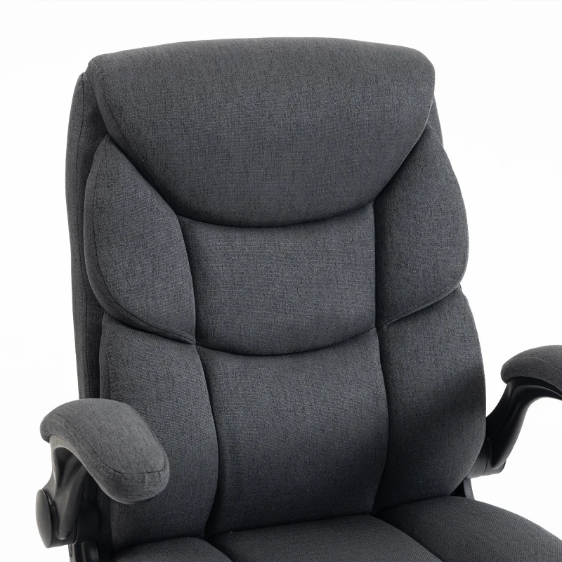 HOMCOM Office Chair, Executive Desk Chair with Flip-up Armrest, Thick Padding, 360 Degree Swivel, Dark Grey