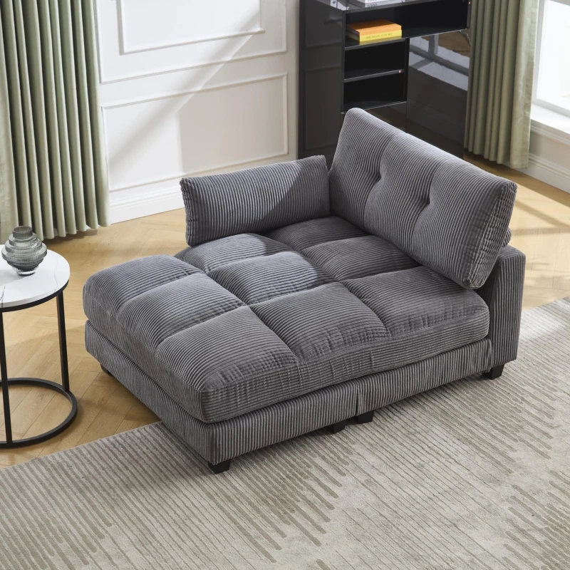 Palm-Sessel mit austauschbaren linken und rechten Armlehnen, drei Becherhaltern und einer Seitentasche, USB-Anschlüssen an den Seitenlehnen, 140L x 112B x 81H, Grau