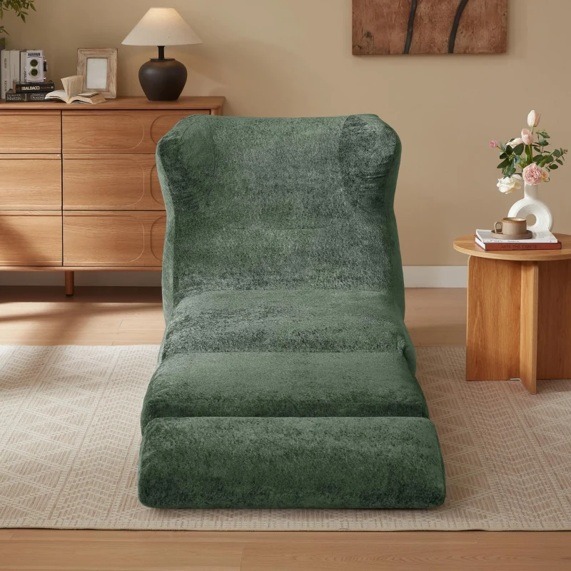 Knochenloser Sofa-Kombinationssitz, umwandelbar von einem einzelnen Sessel in einen Sessel, geeignet für Wohnzimmer und Schlafzimmer, 90L x 118B x 86H cm,Grün