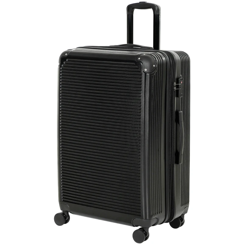 HOMCOM Valiză Rigidă Medie 71 L, Bagaj Extensibil cu 4 Roți, Geantă Umed/Uscat, 43 x 28 x 66 cm, Negru