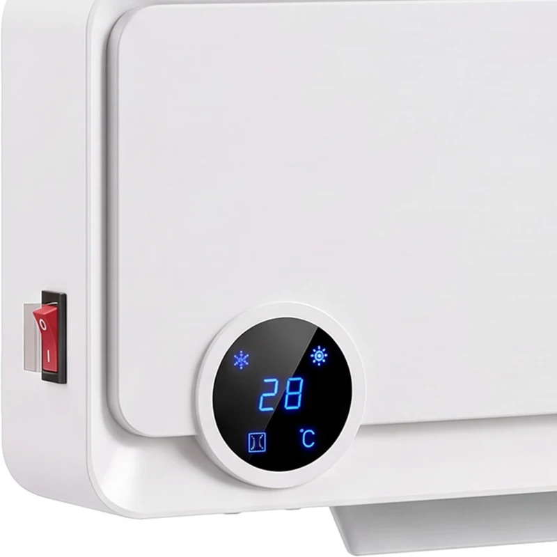 HOMCOM Wandverwarming 2000W met afstandsbediening, 3 standen, led-display, 12u timer