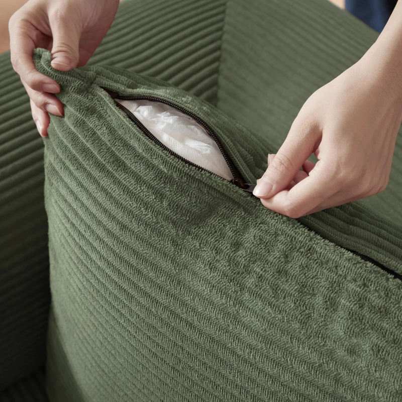 Tatami Style Boneless Sofa Combination Seat, umwandelbar zu einem Bett, geeignet für Wohnzimmer und Schlafzimmer, 195L x 89B x 59H cm, Grün