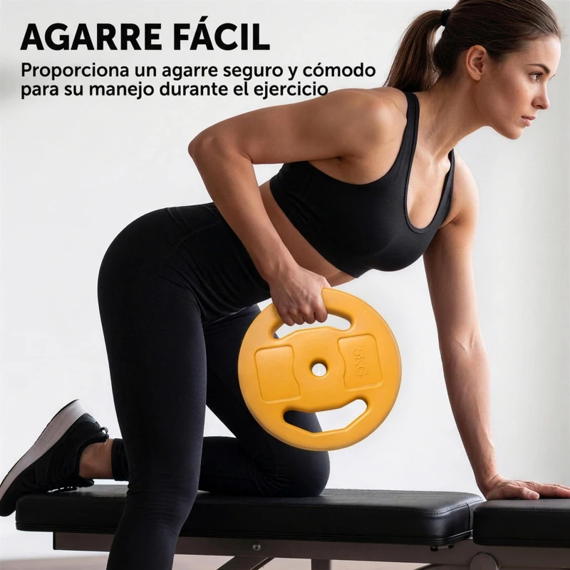 HOMCOM Barra de Pesas con 6 Discos de Pesos 1,5kg 2,5kg 5 kg para Entrenamiento Fuerza y Brazos 130x28x28 cm Multicolor