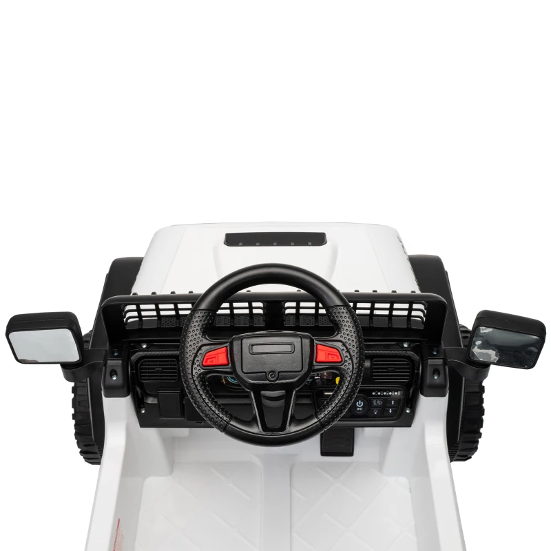AIYAPLAY Voiture Électrique Enfants 12V, Télécommande, Batterie Lithium, Démarrage Progressif, Suspension 4 Roues, Blanc