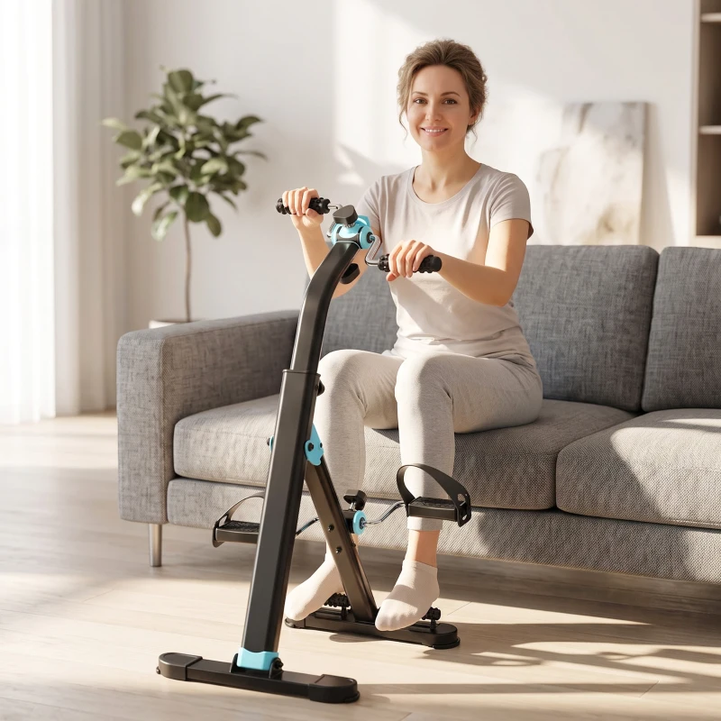 SPORTNOW Pédalier de Rééducation Pliable avec Écran LCD et Rouleaux Massants