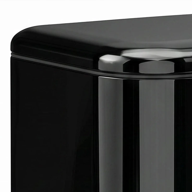 HOMCOM 20 L Kitchen Pedal Bin, Metal Rubbish Bin with Removable Inner Bucket, Soft-Close & Stay-Open Lid, High Gloss Black
