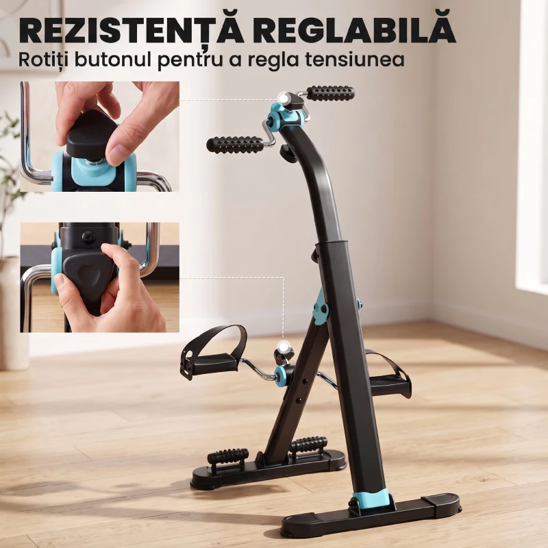 SPORTNOW Pedalieră de recuperare pliabilă cu ecran LCD și role de masaj