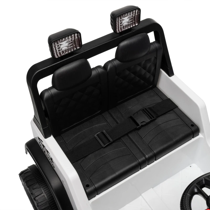 AIYAPLAY Voiture Électrique Enfants 12V, Télécommande, Batterie Lithium, Démarrage Progressif, Suspension 4 Roues, Blanc