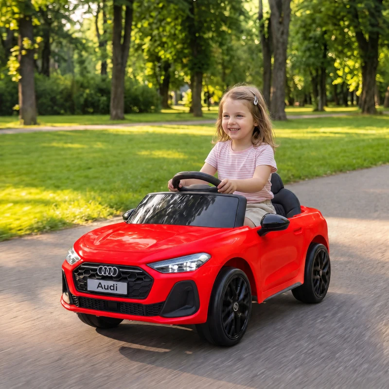AIYAPLAY Macchina Elettrica per Bambini 12V Audi A5L con Telecomando, 2 Motori e Telecomando, Rosso