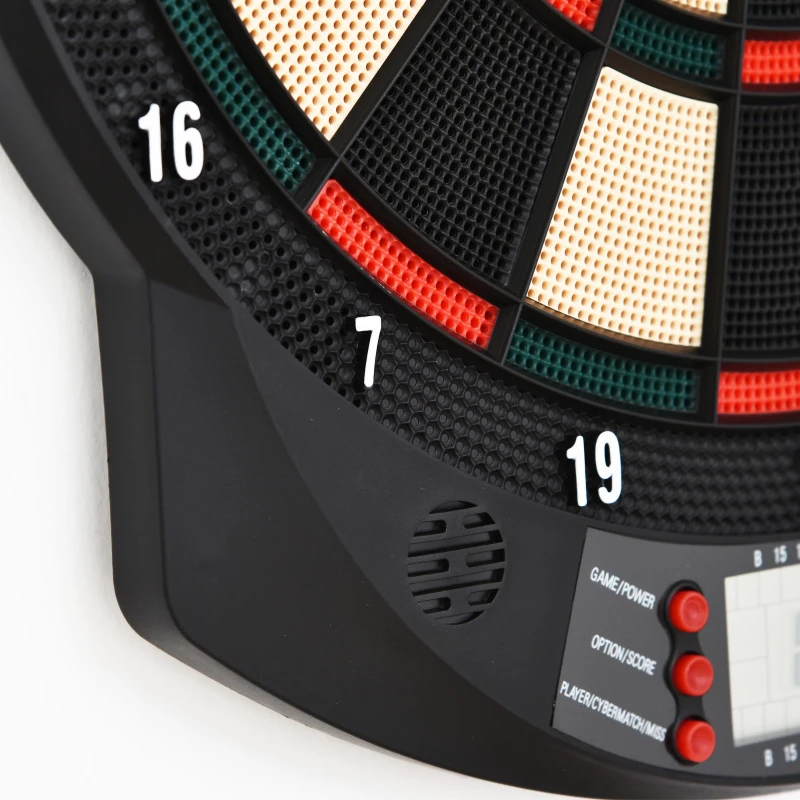 HOMCOM Elektronische dartschijf dartbord dartset met 6 darts 8 spelers