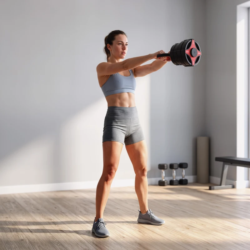 SPORTNOW Ensemble d'haltères réglables 5 en 1, 25 kg, Noir et Rouge