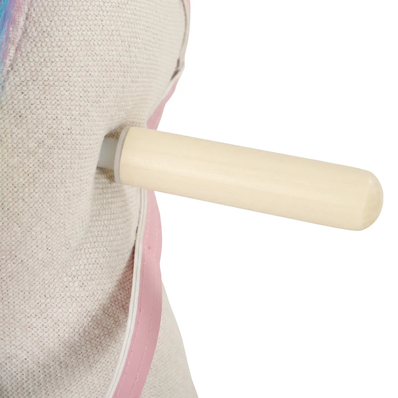 AIYAPLAY Caballito Balancín para Bebés Diseño Unicornio con Sonido Caballo Balancín Base de Madera para Niños 1-3 Años Crema