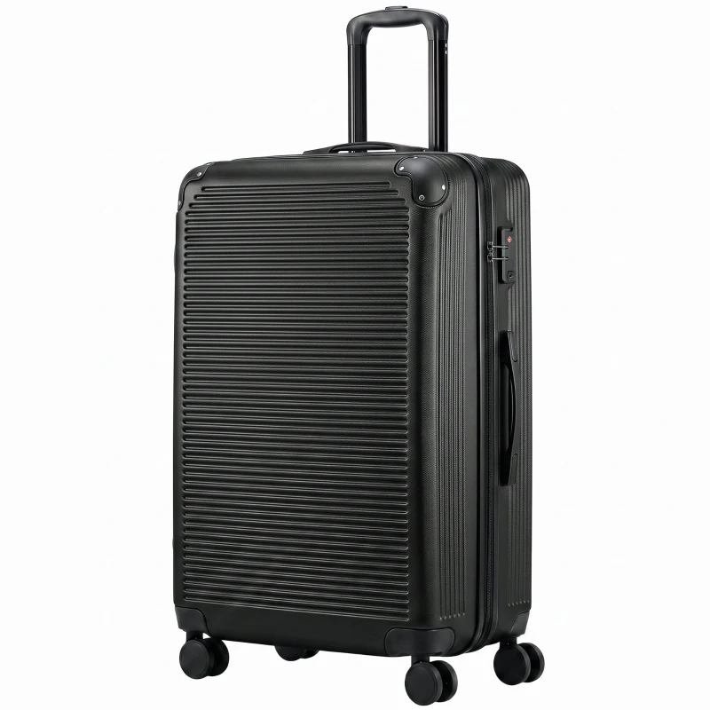 HOMCOM Valiză Mare Rigidă 116L, Extensibilă, cu 4 Roți, Compartiment Umed/Uscat, 50x33x77 cm, Negru
