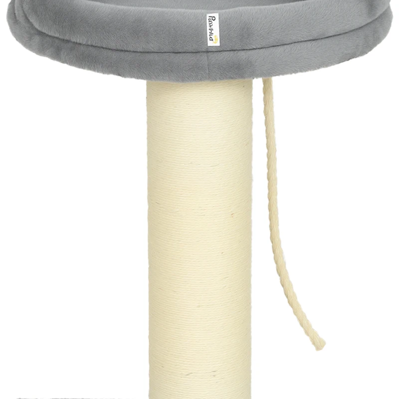 PawHut Krabpaal met kattenbed, 1 ligplek, incl. kattenspeeltje, 55 x 55 x 83 cm, grijs