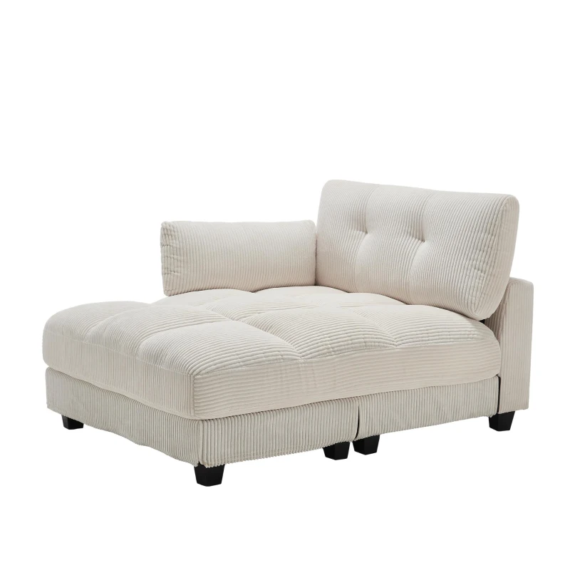 Palm-Sessel mit austauschbaren linken und rechten Armlehnen, drei Becherhaltern und einer Seitentasche, USB-Anschlüssen an den Seitenlehnen, 140L x 112B x 81H, Beige