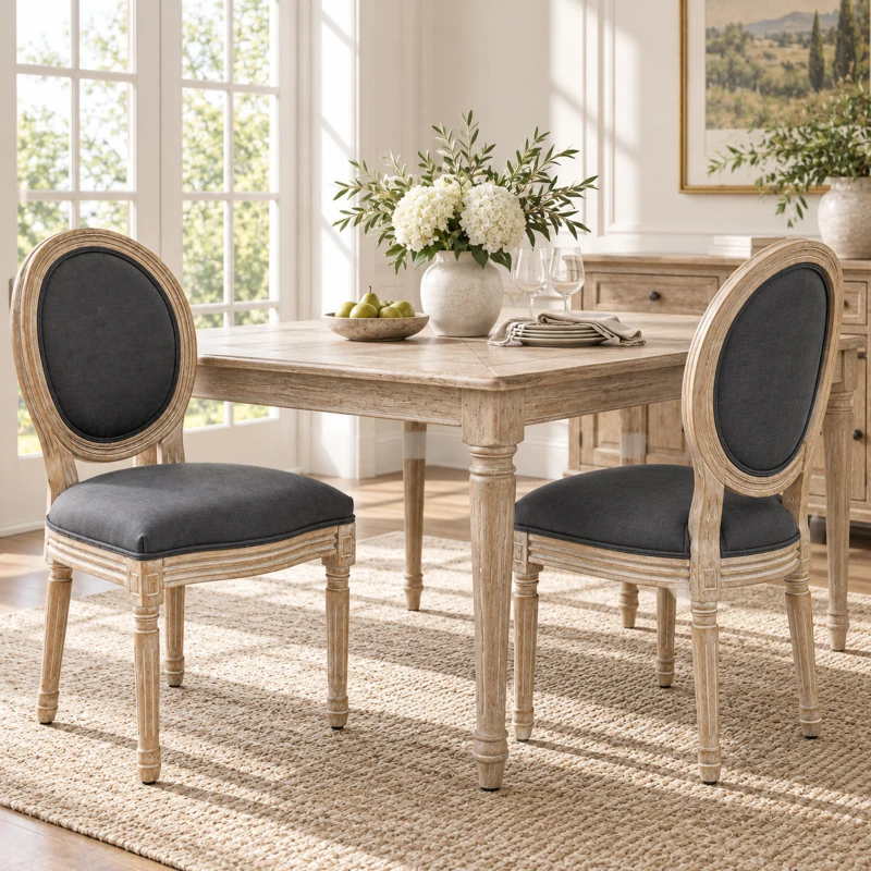 HOMCOM set van 2 eetkamerstoelen 49 cm x 56 cm x 96 cm
