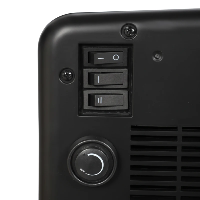 HOMCOM Elektrische haard 800/1600W met verwarming, afneembare voet, instelbare thermostaat, 3D-vlameffect