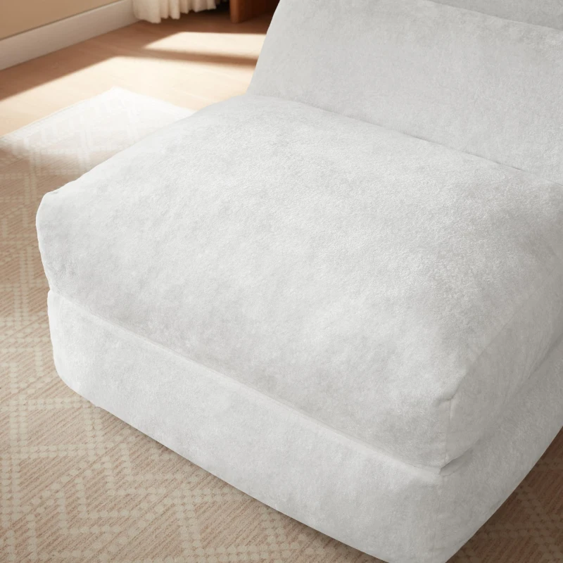 Knochenloser Sofa-Kombinationssitz, umwandelbar von einem einzelnen Sessel in einen Sessel, geeignet für Wohnzimmer und Schlafzimmer, 90L x 118B x 86H cm,Weiß