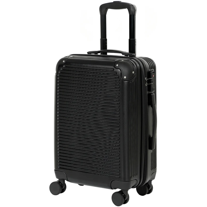 HOMCOM Valiză Cabină Rigidă 48L, Extensibilă, cu 4 Roți, Compartiment Laptop și Încuietoare TSA, 56x36x24 cm, Negru