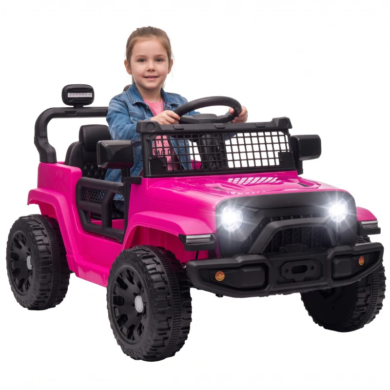 AIYAPLAY Voiture Électrique Enfants 12V, Buggy Électrique Enfants, 2-4 km/h, 2 Moteurs, Télécommande, Batterie Lithium, Rose