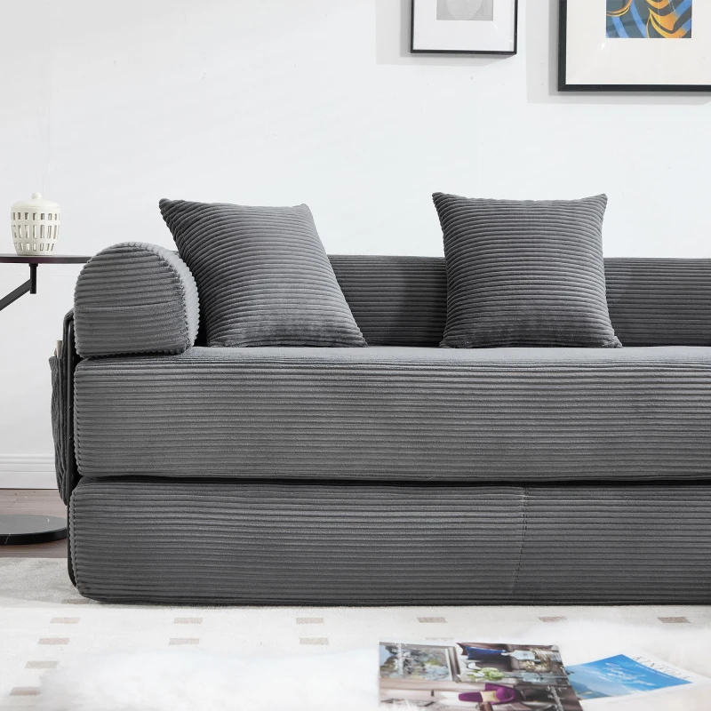 Bequemes Familiensofa mit Stauraum, frei kombinierbar, 270L x 180B x 64H cm, Dunkelgrau