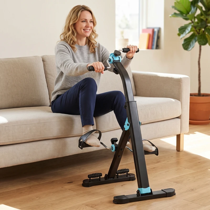 SPORTNOW Pedaleira de Reabilitação Dobrável com Ecrã LCD e Rolos de Massagem