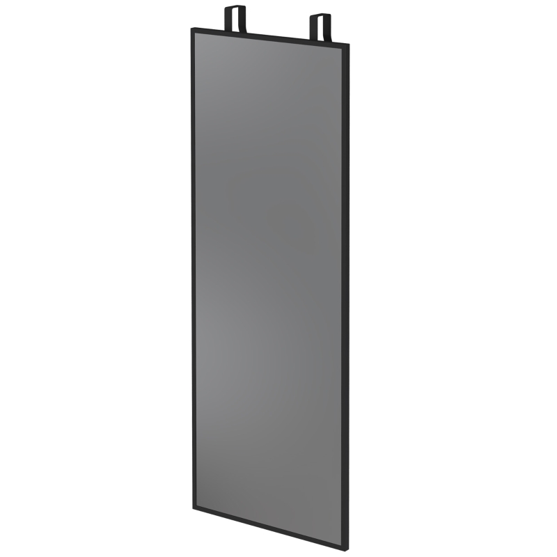 HOMCOM Oglindă de perete dreptunghiulară pentru ușă, oglindă decorativă mare pentru dormitor din sticlă temperată 110 x 40 cm, negru