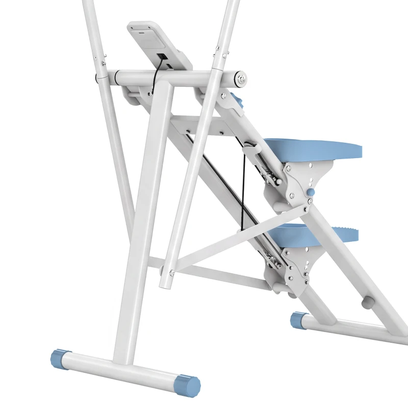 SPORTNOW Stepper d'Escalier Pliable, Hauteur Réglable, Écran LCD, Pédales Réglables, Charge 100 kg, 85 x 80 x 142 cm, Blanc