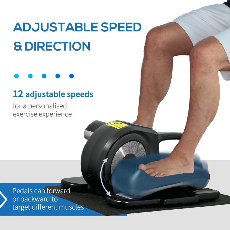 SPORTNOW Under Desk Electric Elliptical Machine for Home, Sit Down Pedal Exerciser for Seniors with 12 Programs, LCD Monitor, Compact with Remote Control & Non-Slip Pad