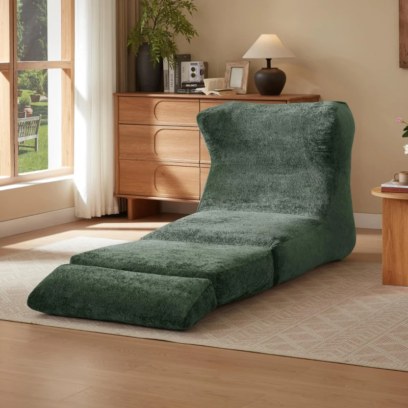 Knochenloser Sofa-Kombinationssitz, umwandelbar von einem einzelnen Sessel in einen Sessel, geeignet für Wohnzimmer und Schlafzimmer, 90L x 118B x 86H cm,Grün