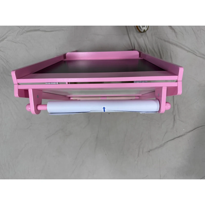 AIYAPLAY Lavagna per Bambini 3 in 1 a Doppia Facciata con Cavalletto, Rotolo di Carta, 2 Contenitori, 3-8 Anni, Rosa