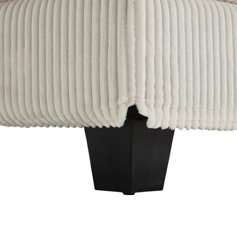 Das schwarze Cord-Doppelsofa verfügt über 2 Kissen, 4 Becherhalter und 4 Seitentaschen, kann in zwei unabhängige Sitze geteilt werden, 224L x 140B x 81H cm , Beige
