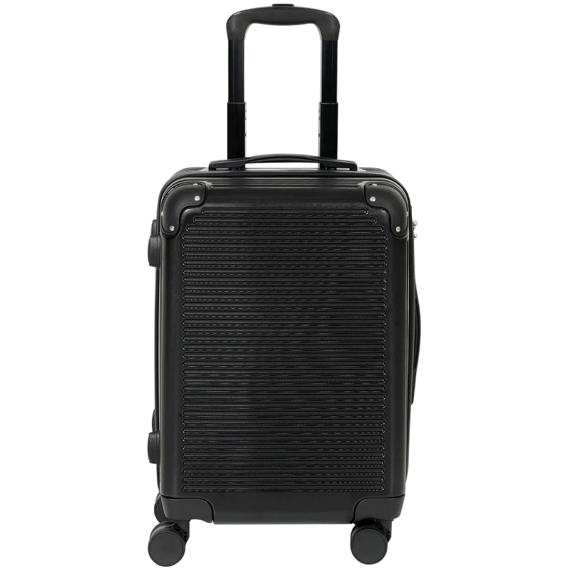 HOMCOM Valigia Rigida Piccola 48L Espandibile con 4 Ruote e Scomparto per Laptop, 56x36x24 cm, Nero