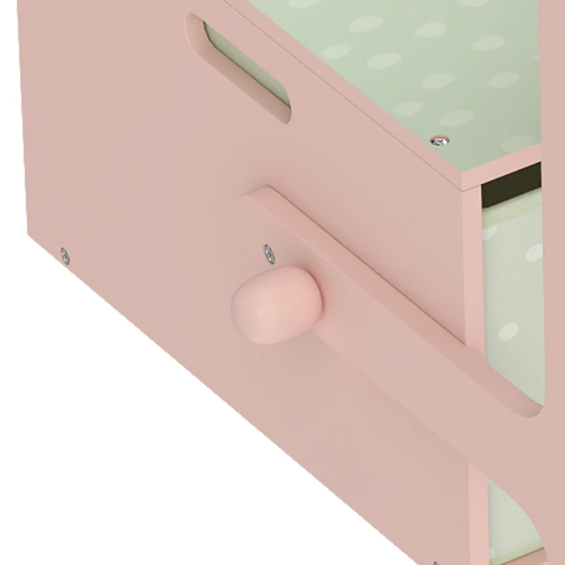 AIYAPLAY Kids Table and Chair Set, 3 in 1 Wooden Toy Box with 2 Fabric Drawers for Bedroom, Playroom, Gift for Boys Girls, Pink