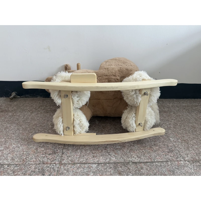 AIYAPLAY Cheval à Bascule pour Enfants, Animal à Bascule Bébé en Peluche avec Sons, Ceinture de Sécurité, 18-36 Mois, Marron