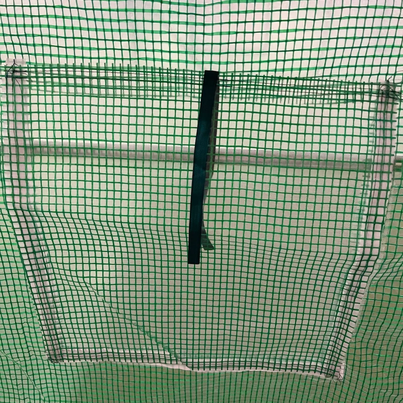 Outsunny Walk-in Polytunnel Greenhouse, Outdoor Garden Tunnel Greenhouse Tent with Zipped Roll-Up Door and 8 Mesh Windows, 4 x 2M