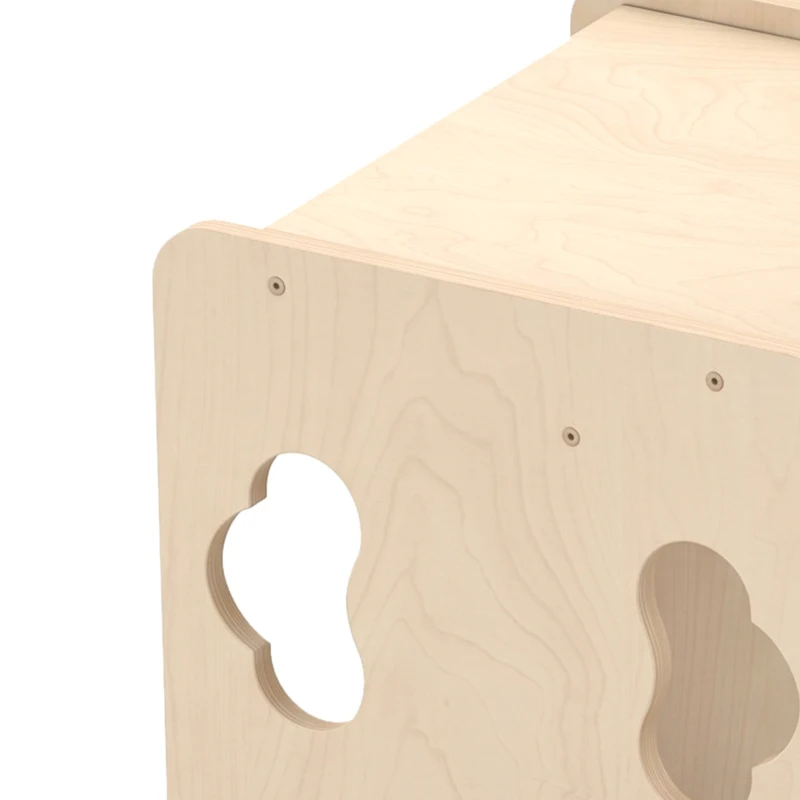 AIYAPLAY Ensemble Table et Chaise Enfant Réversible, Hauteurs Réglables, Poignées Nuage, 18-36 Mois, 38 x 36 x 33,5 cm, Naturel