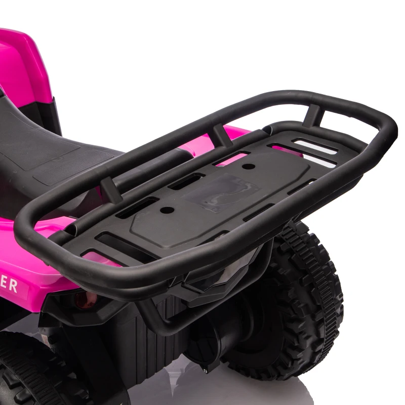AIYAPLAY Quad Elétrico Infantil 12V com 2 Motores, Bateria de Lítio, 2 Cestos e MP3, Rosa, 3-8 Anos