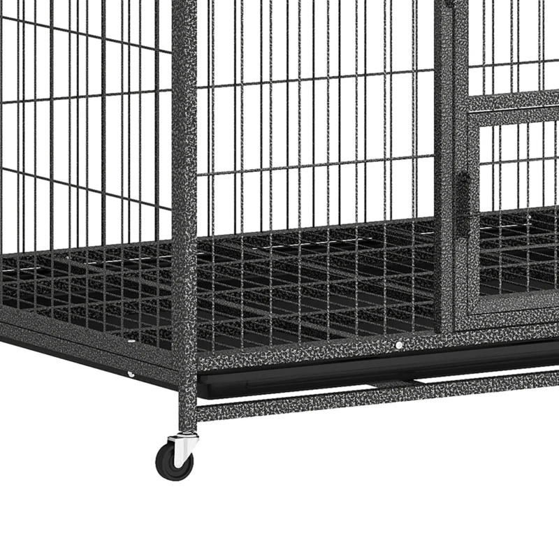 PawHut Heavy Duty Dog Crate,116 x 77 x 88 cm, Large Dog Cage for Small to Large Breeds