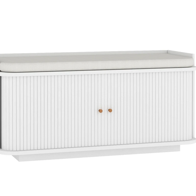 HOMCOM Hallway Storage Unit, Hallway Furniture Set with Shoe Storage Cabinet and 5 Hooks Coat Rack, White