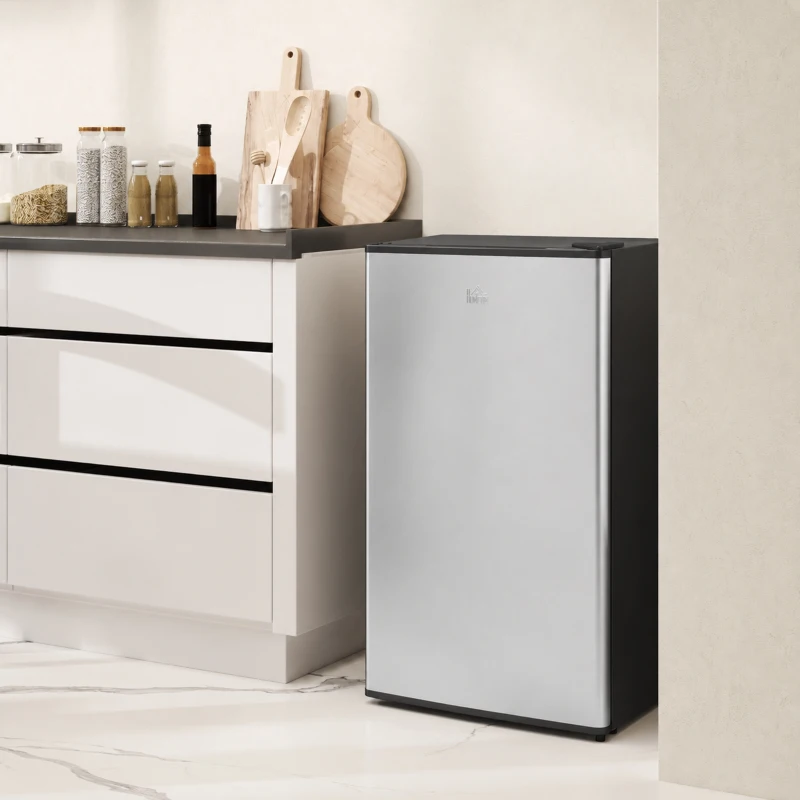 HOMCOM Réfrigérateur congélateur petit réfrigérateur 91 L étagères modulables design sous-comptoir 47,5 x 44,2 x 84 cm noir(m-2)