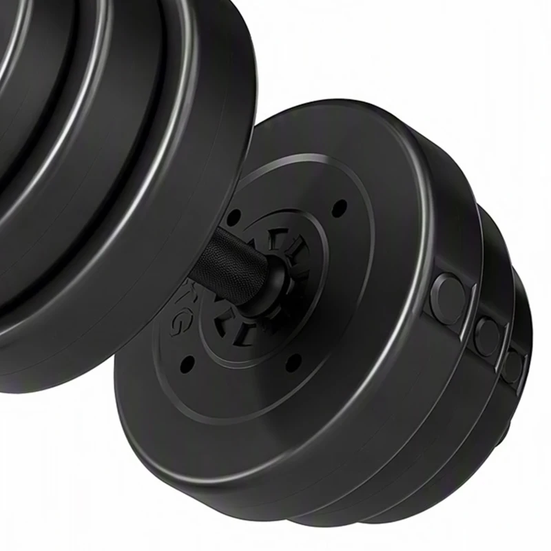 SPORTNOW Kit Haltères Musculation 50 kg 3 en 1, Poids Réglable Revêtement PP, Barre Antidérapante, Verrouillage, Noir