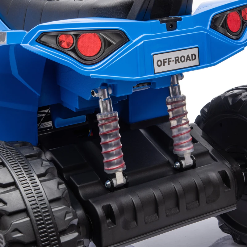 AIYAPLAY Quad Eléctrico Niños 24V 2 Plazas 2 Motores 120 W Batería de Litio Suspensión Arranque Suave 4-6 km/h 3-8 Años Azul