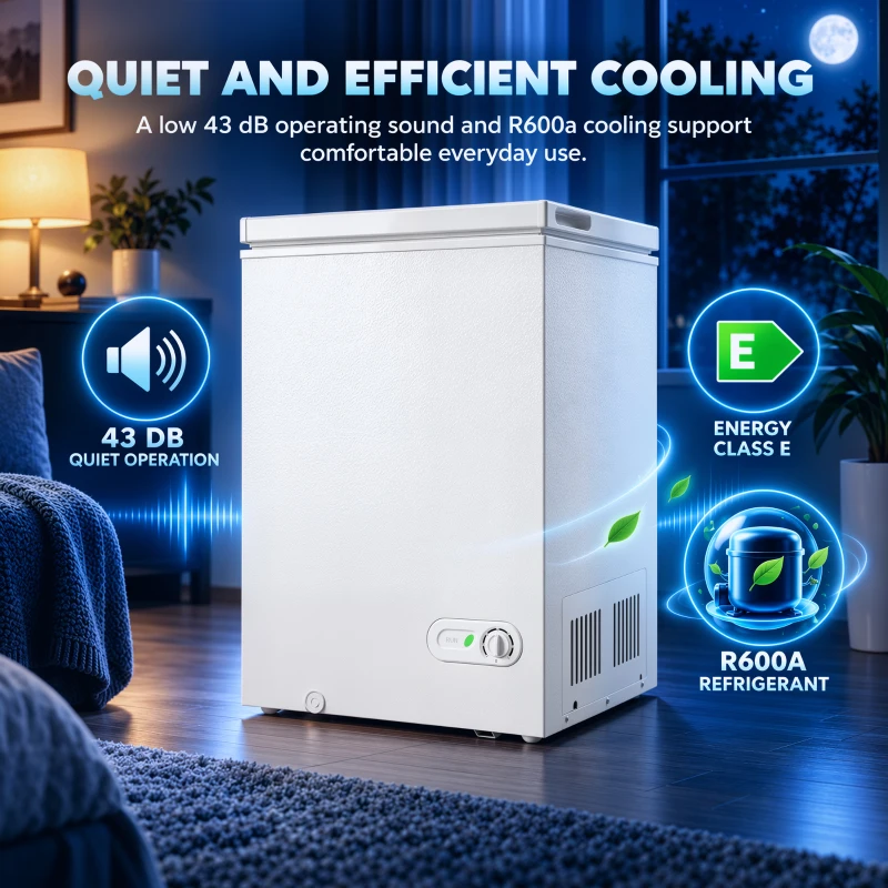 HOMCOM 91L Freestanding Chest Freezer with Removable Storage Basket, Chest Freezer with Mechanical Temperature Control, White