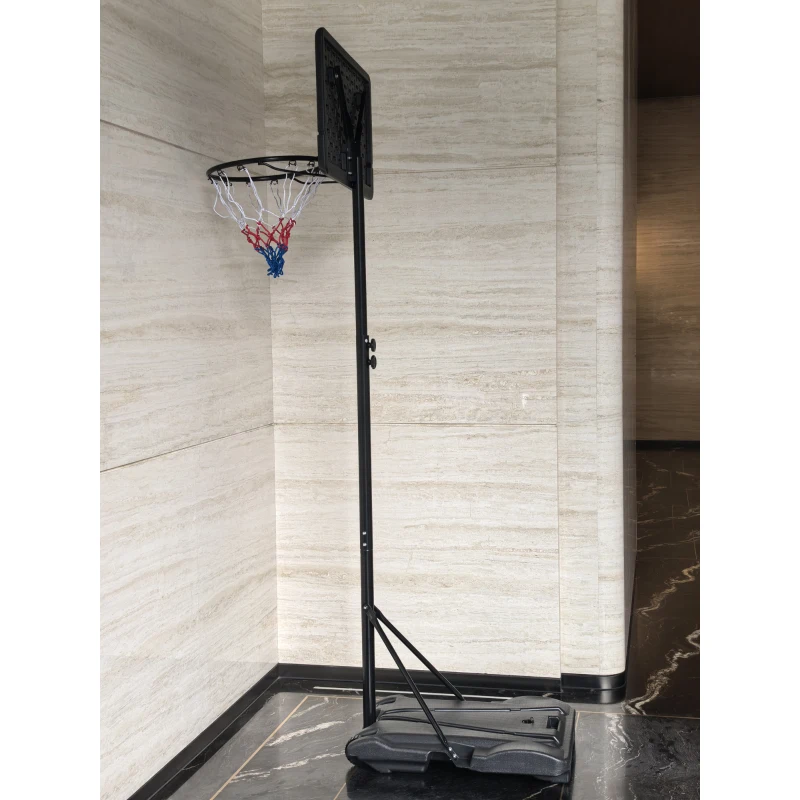 AIYAPLAY Kosz do koszykówki dla dzieci 179–209 cm regulowany mobilny stojak z rolkami tablica 76 x 45 cm napełniany