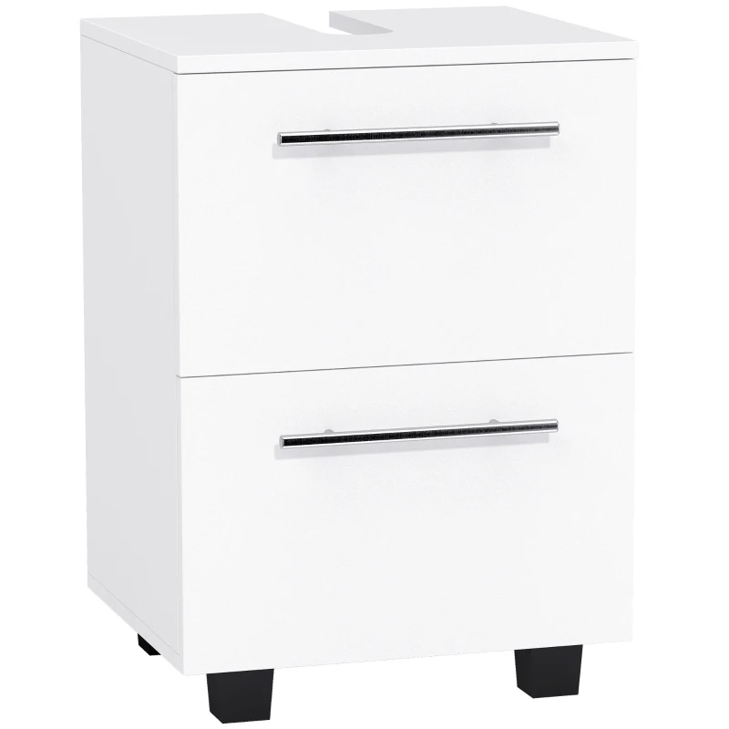 HOMCOM Badezimmerschrank, Waschbecken-Kommode mit Schublade, kompakt, Spanplatte, Weiß