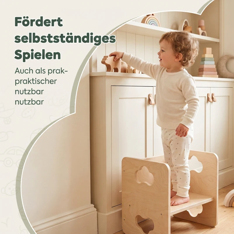 AIYAPLAY Kindertafel met stoel, 3-voudig in hoogte verstelbaar, met handgrepen, 1,5-3 jaar