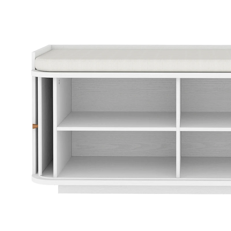 HOMCOM Hallway Storage Unit, Hallway Furniture Set with Shoe Storage Cabinet and 5 Hooks Coat Rack, White