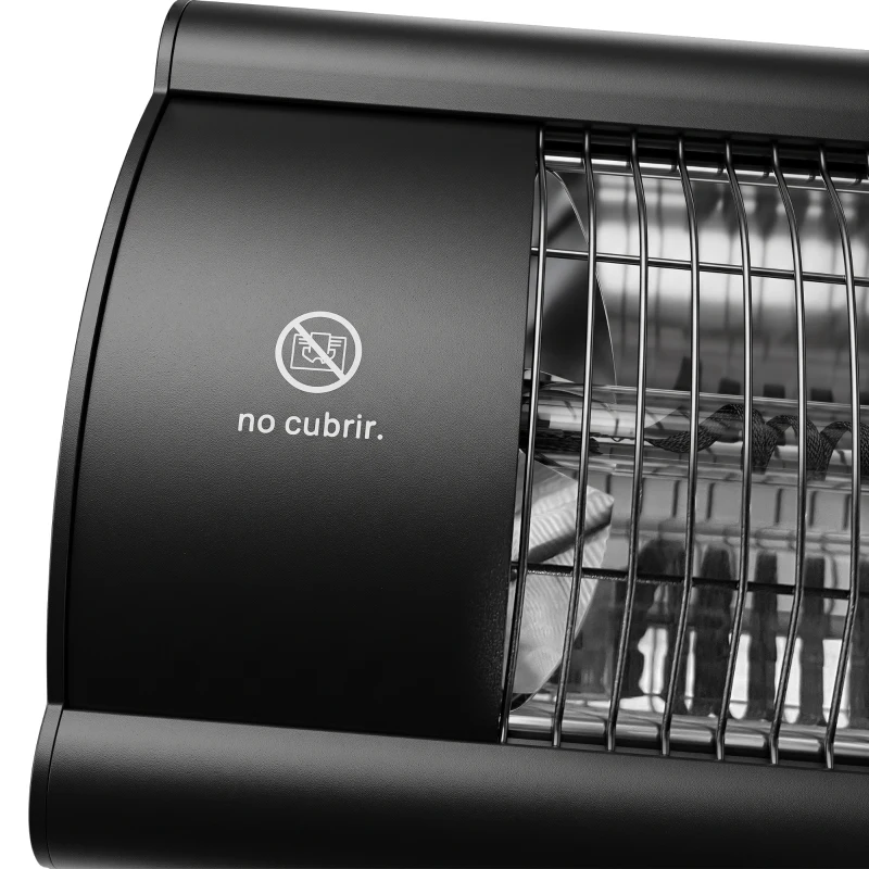 Outsunny Calefactor por Infrarrojos Terraza 3000 W IP65 9 Niveles Calor Temporizador 24 H Control Táctil/Remoto Pantalla LED